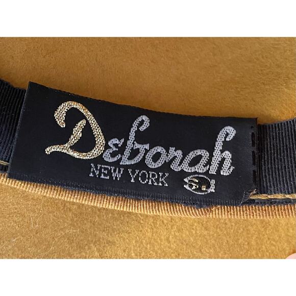 Vintage Deborah New York Mustard Yellow Wool Hat, Feathers, Beading, Church - Picture 8 of 13